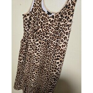 Torrid Plus Size 3 Leopard Animal Print Long Scuba Dress Sleeveless Stretchy